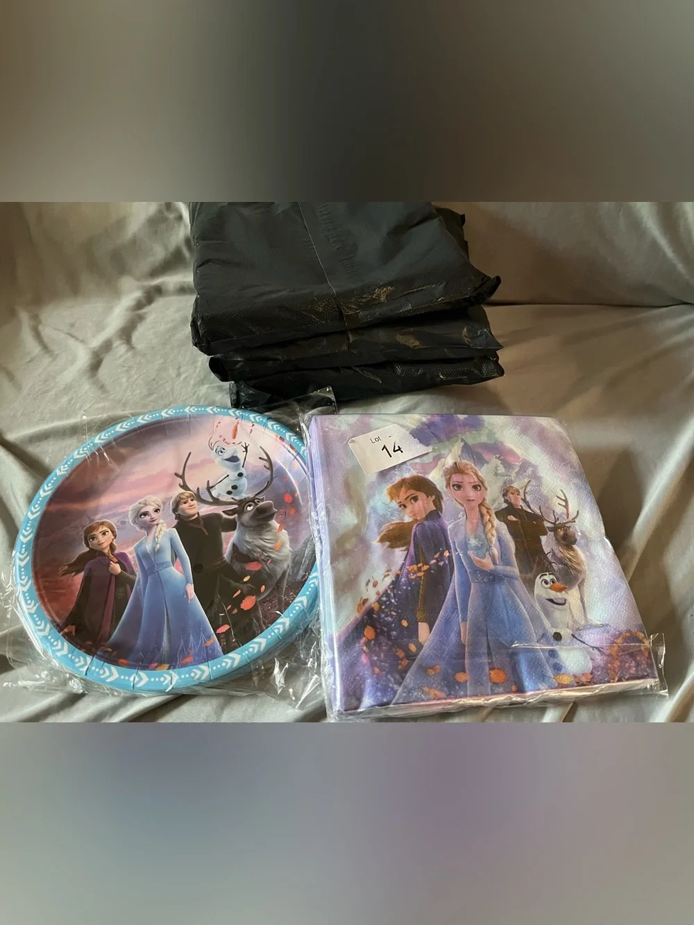 Frozen-Themed Blue Party Plates and Napkins Set Bundle